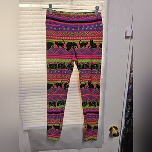 LuLaRoe Multicolor Cat Pattern Leggings
